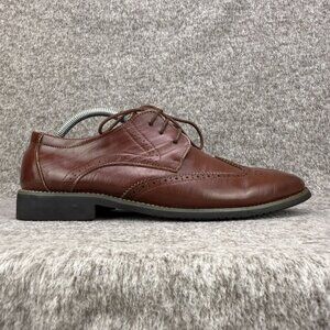 ✅Mens EU 43 Brown Brogue Dress Oxford Shoes Classic Wingtip Lace Up Derby Rubber